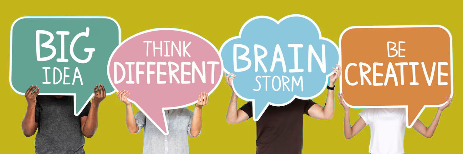 Disruptive concept brainstorming visuals — visionaries setting future business trends