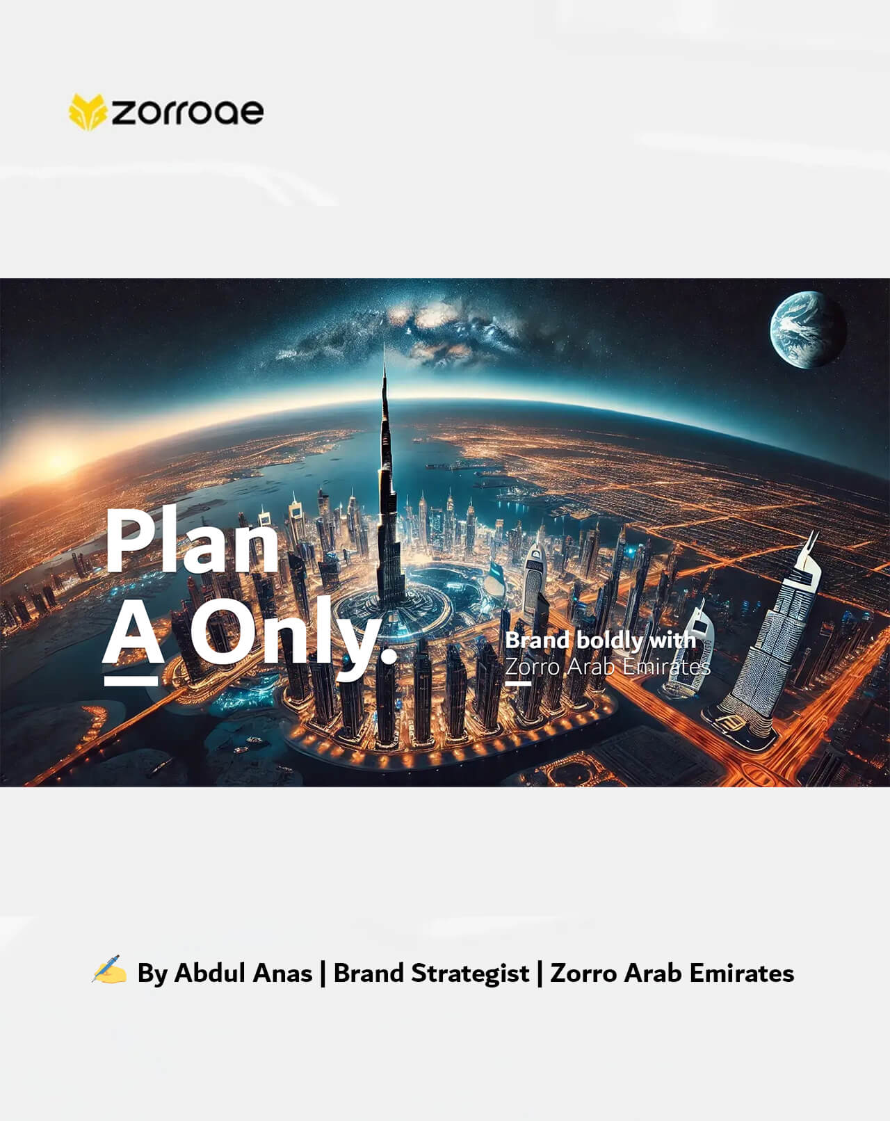 Zorro Ad Agency bold brand campaign poster with message 'There Is No Plan B'