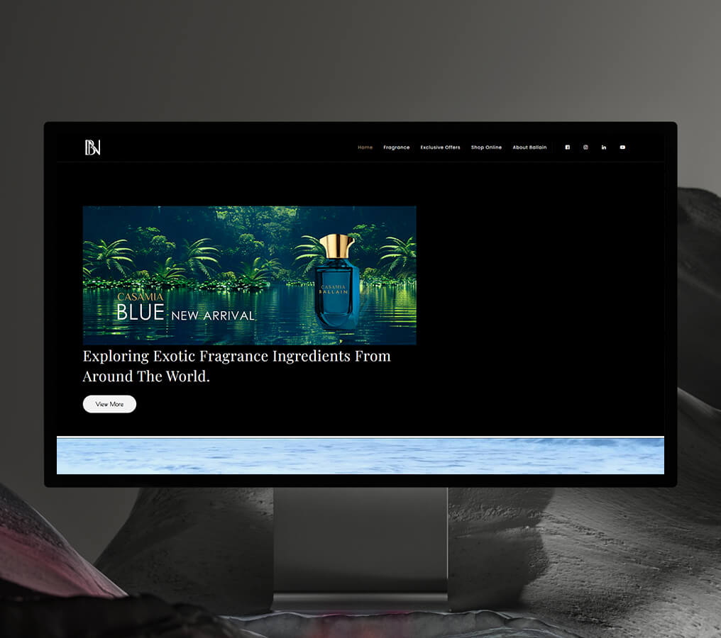 Ballain Perfume UI/UX Branding - Premium Fragrance Website by Zorro UAE